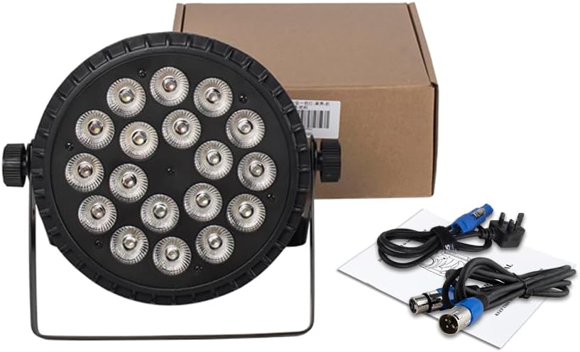 SHEHDS LED Stage Par Lights LED 18X18W DJ Stage Lights RGBWA+UV 6in1 Wash/Strobe Effect DMX512 Control Sound Activated Aluminum Alloy Shell Uplighting Lights for Concerts Family Party-1 Pack