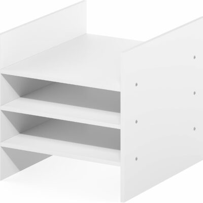 Furinno Cubicle Cube Insert, 3-Shelf Cube Organizer, 3-Tier Shelf Accessory, Fits into Furinno Triple Thick Cubes, IKEA Kallax, for Organizers and Storage, White