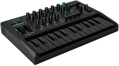 Arturia Micro Brute UFO Bundle with Polsen HPC-A30 Closed-Back Studio Monitor Headphones, Kellards MID-P10T Pro MIDI to MIDI Cable 10 Feet