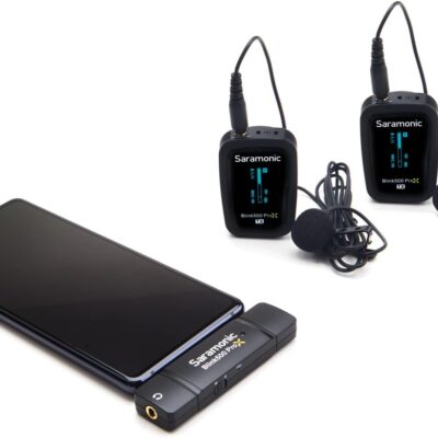 Saramonic Blink 500 Pro X B6 2-Person Wireless Mic System w/Lavaliers & USB-C Receiver for iPhone 15, Android, iPad, Mobile & Computers, Black