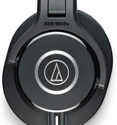 51thiyqYfqL. AC SL1000 Audio-Technica ATH-M40x Professional Studio Monitor Headphone, Black, with Cutting Edge Engineering, 90 Degree Swiveling Earcups, Pro-Grade Earpads/Headband, Detachable Cables Included