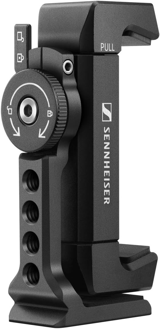 SENNHEISER Professional MKE 400 + Mobile Kit, Directional On-Camera Microphone with Smartphone Clamp & Manfrotto PIXI Mini Tripod, 509257, Auxiliary,Black