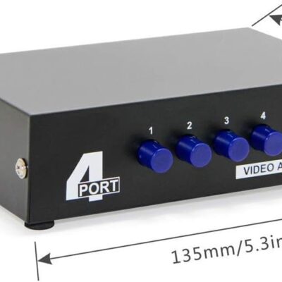 Panlong 4-Way AV Switch RCA Switcher 4 in 1 Out Composite Video L/R Stereo Audio Selector Box for DVD STB Game Consoles