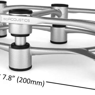 51wNDbjQu5S. AC SL1175 IsoAcoustics Aperta Series Isolation Speaker Stands with Tilt Adjustment: Aperta300 (11.8 W x 7.9 D) Silver (Single)
