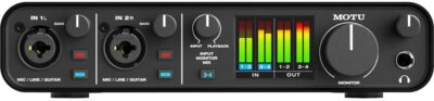 MOTU M4 Desktop 4×4 USB Type-C Audio-MIDI Interface Bundle with XLR-XLR Cable and 10-Pack Straps
