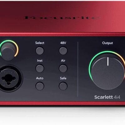51y YLjFs5L. AC SL1200 Focusrite Scarlett 4i4 4th Gen USB Interface with Software Suite, Bundle with TAPH100 Headphones, 2x H&A 10 XLR Microphone Cable and Pop Filter