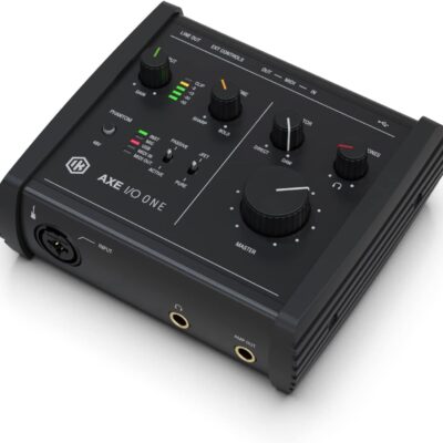 IK Multimedia AXE I/O One – Professional USB Audio Interface with Z-TONE advanced guitar tone shaping, AmpliTube and TONEX software included, high-resolution recording studio equipment