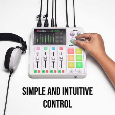 61 GYyTY5uL. AC SL1080 RØDE RØDECaster Duo Compact All-in-One Audio Production Solution for Podcasting, Streaming, Music Production and Content Creation (White)