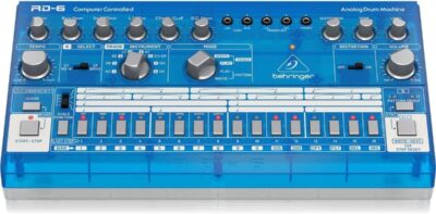 Behringer RHYTHM DESIGNER RD-6-BB Analog Drum Machine with 8 Drum Sounds, 64 Step Sequencer and Distortion Effects