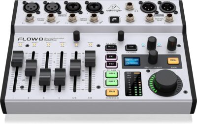 Behringer FLOW 8 8-Input Digital Mixer with Bluetooth Audio and App Control, 60 mm Channel Faders, 2 FX Processors and USB/Audio Interface