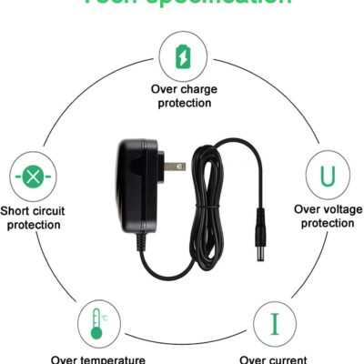 610yP1BQGHL. AC SL1500 MyVolts 15V Power Supply Adaptor Compatible with Make Noise 0-Coast Synth – US Plug – with Extension and Inline Switch