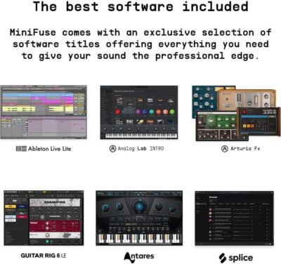 611YHffo18L. AC SL1000 Arturia 800123 MiniFuse 4 USB-C Audio Interface, Champagne Bundle with 2 YR CPS Enhanced Protection Pack and 4x OnStage 25ft XLR Cable