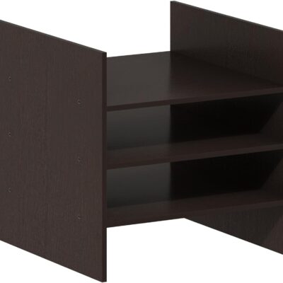 611kot45deL. AC SL1500 Furinno Cubicle Cube Insert, 3-Shelf Cube Organizer, Fits into Furinno Extra Thick Cubes, for Organizers and Storage, Black Dark Oak (Does not fit IKEA Kallax Shelving)