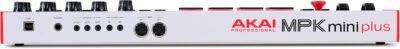 612BT2hfG1L. AC SL1500 Akai Professional MPK Mini Plus – USB MIDI Keyboard Controller with 37 Mini Keys, 8 MPC Pads, Sequencer, MIDI/CV/Gate I/O and Native Instruments Sound Package, White Limited Edition