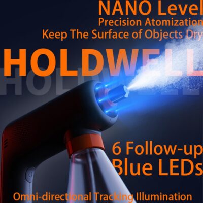 612KAzMUekL. SL1001 Cordless Electric Disinfection Fogger, Detachable Stainless Steel Nozzle, 3-Gear Adj 14.2oz Sanitizer Atomizer, Blue Light Nano Spray Gun for Place Cleaning/High-Touch Item Contactless Sanitization