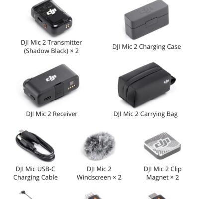 612KJsZOrL. AC SL1500 DJI Mic 2 (2 TX + 1 RX + Charging Case), Wireless Lavalier Microphone, Intelligent Noise Cancelling, 32-bit Float Internal Recording, 820 ft.(250m) Range, Microphone for iPhone, Android, Camera