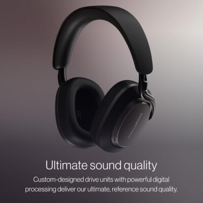 Bowers & Wilkins Px8 S2 Wireless Over-Ear Headphones, Active Noise Cancelling & Transparency Mode, High-Res Playback, 30H Playtime with Quick Charge Support, Bluetooth Headphones, Onyx Black