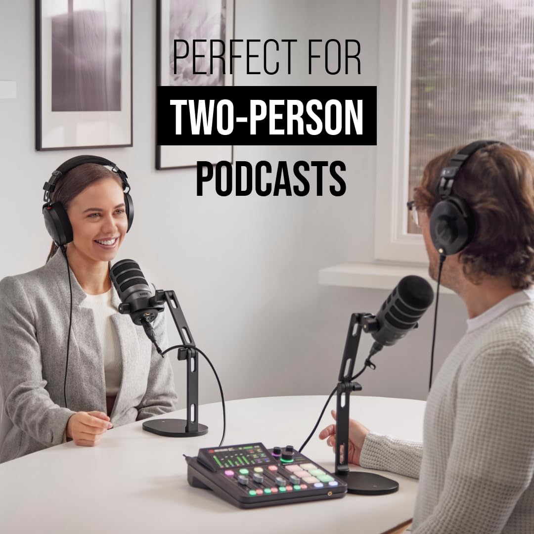 RØDE RØDECaster Duo Compact All-in-One Audio Production Solution for Podcasting, Streaming, Music Production and Content Creation (Black)