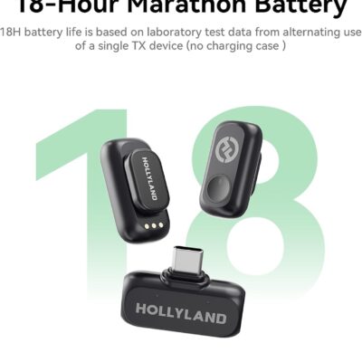 613y4VkRB9L. AC SL1500 Hollyland Lark A1 Wireless Microphone for iPhone & Android, 48kHz/24-bit Studio Audio, 3-Level Noise Cancellation, 200m Range, Magnetic Mini Mic for Video Recording & Live Streaming (2TX + USB-C RX)