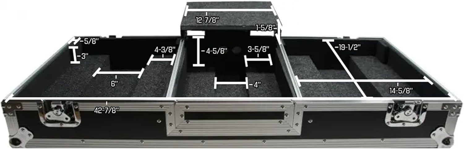 Harmony Audio HC2T1272WLT DJ Battle Coffin Compatible with (2) Rane 12 Turntables & Rane 72 Mixer – Case Only