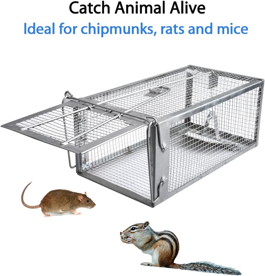 Gingbau Rat Chipmunk Trap Humane Live Mouse Vole Cage Trap