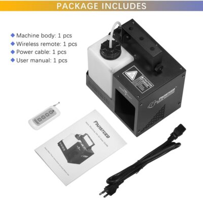 Haze Machine, Continuous Fog Machine with Wireless Remote Timer and DMX, Enhances the Light Show, Perfect for DJ Clubs, Stages, and Halloween Parties