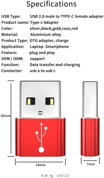 BoxWave Adapter Compatible with Keith McMillen Instruments QuNeo MPE – USB-A to C PortChanger (5-Pack), Type-C OTG Convert Charging Data Adapter – Metallic Silver