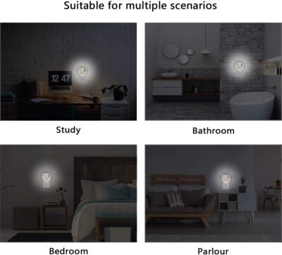 Plug-In Night Light Forest Cute Animals Printed LED Nightlight, Dusk-To-Dawn Sensor, Bedroom, Bathroom, Kitchen, Hallway, Stairs, Energy Efficient, 2-pack, 0.5W