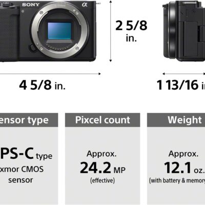 Sony Alpha ZV-E10 – APS-C Interchangeable Lens Mirrorless Vlog Camera – Black
