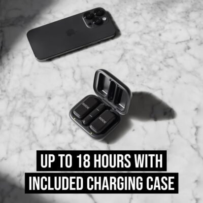 RØDE Wireless Micro – Compact Wireless Microphone, Two Mics with Charge Case for Smartphone Content Creation – USB-C, Black