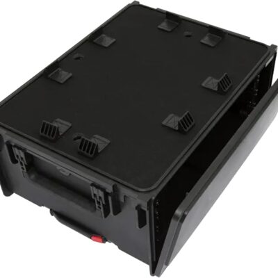 616PHSLIWiL. AC SL1500 SKB Studio Flyer Rack Case 4U – Durable Mobile Studio Solution with Injection Molded Shell, TSA Locks, and Wheels for Musicians, DJs, and Producers – Securely Transport and Protect Your Gear