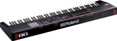 Roland Fantom-08 Synthesizer Keyboard Bundle with Double Braced X-Style Keyboard Stand, Sustain Pedal, Online Piano Lessons, Instructional DVD, and Austin Bazaar Polishing Cloth