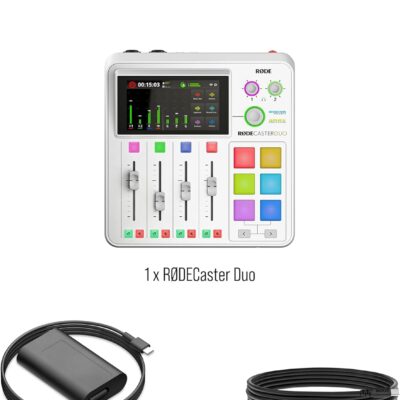 617Yunz4flL. AC SL1500 RØDE RØDECaster Duo Compact All-in-One Audio Production Solution for Podcasting, Streaming, Music Production and Content Creation (White)