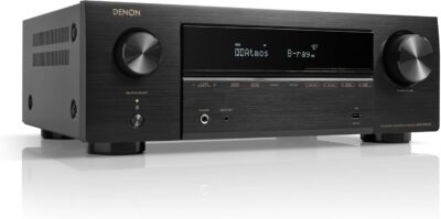 Denon AVR-X1800H 7.2 Channel AV Stereo Receiver – 80W/Channel, Wireless Streaming via Built-in HEOS, WiFi, & Bluetooth, Supports Dolby Vision, HDR10+, Dynamic HDR, & Home Automation Systems
