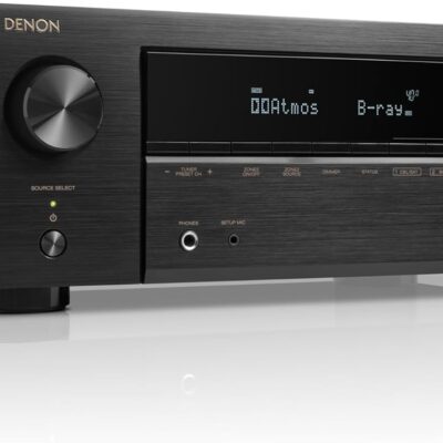 Denon AVR-X1800H 7.2 Channel AV Stereo Receiver – 80W/Channel, Wireless Streaming via Built-in HEOS, WiFi, & Bluetooth, Supports Dolby Vision, HDR10+, Dynamic HDR, & Home Automation Systems