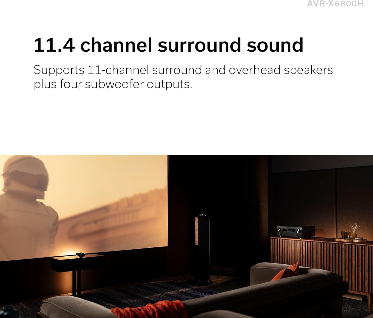 Denon AVR-X6800H 11.4 Channel AV Receiver – 140W/Ch, Built-in HEOS, WiFi, & Bluetooth – Dolby Vision, HLG, HDR10+, Dynamic HDR & Dolby Atmos Height Virtualization – Home Audio Receivers & Amplifiers