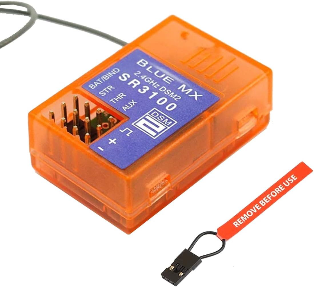 HOBBYMATE DSMR Receiver Compatible with DX2L DX2E DX3E DX2S DX3S DX4S DX3R DX3C DX4C DX5C Radio Transmitter, 2.4G SR3100 DSM2 Receiver 3 Channels – Pack of 2
