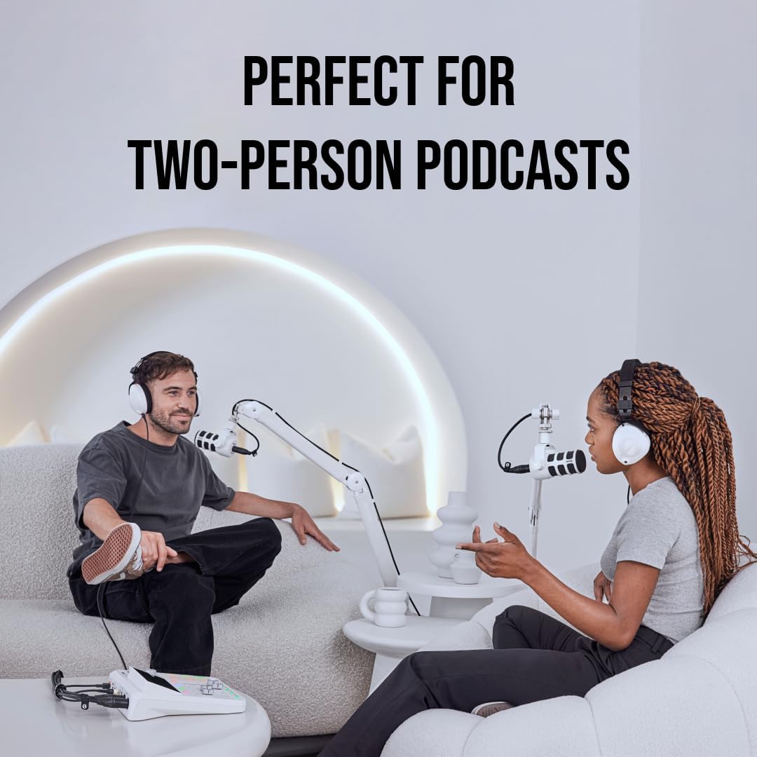 RØDE RØDECaster Duo Compact All-in-One Audio Production Solution for Podcasting, Streaming, Music Production and Content Creation (White)