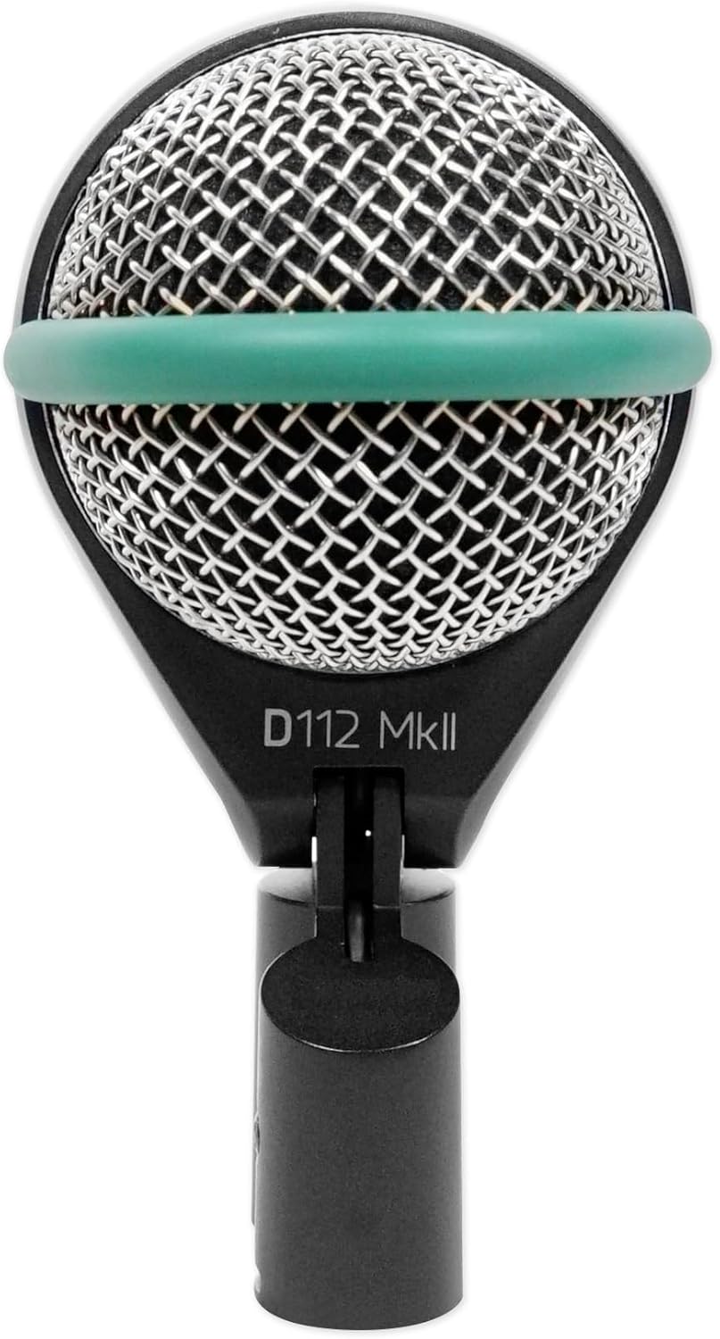 Audiosavings Bundle: D112 MKII Professional Dynamic Kick Drum Bass Guitar Microphone Bundle with Closed-Back Studio Monitor Headphones + Desktop Mic Stand with Boom & Adjustable Height (3 Items)