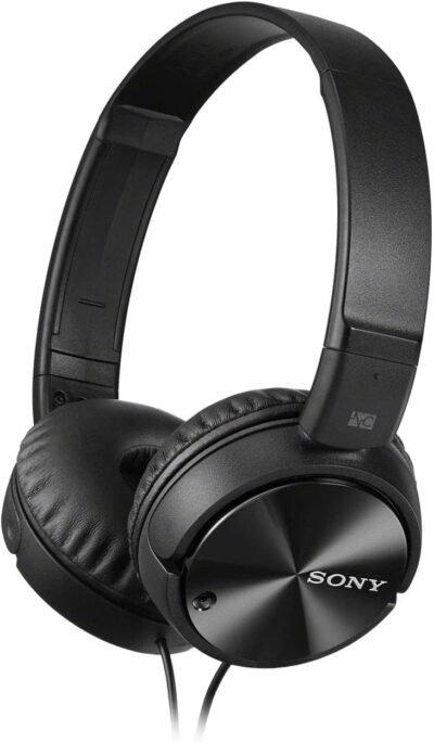 619kwhuB7UL. AC SL1252 Sony MDR-ZX110NC Extra Bass Noise-Cancelling Headphones with Neodymium Magnets & 30mm Drivers, Black (Renewed)
