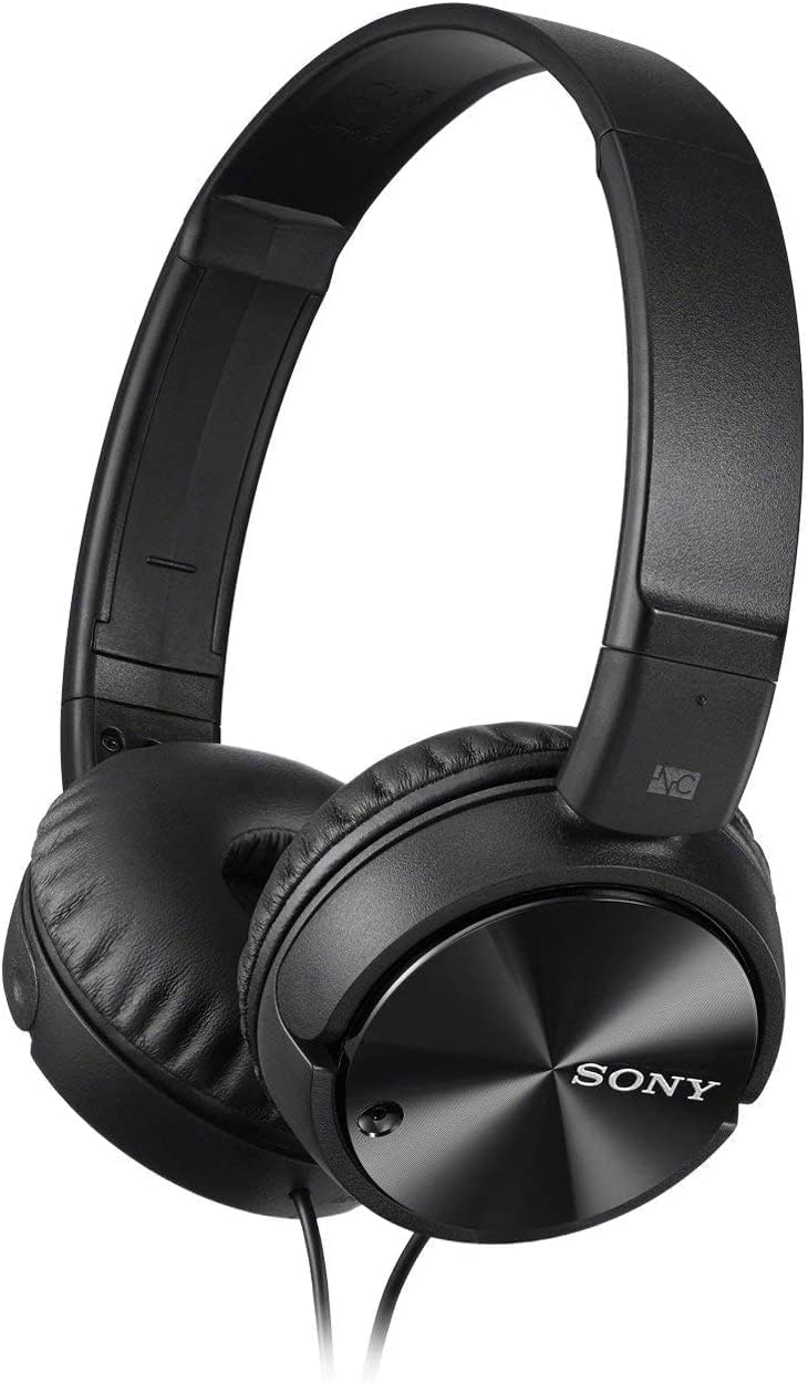 Sony MDR-ZX110NC Extra Bass Noise-Cancelling Headphones with Neodymium Magnets & 30mm Drivers, Black (Renewed)