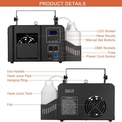 Haze Machine, 700W Continuous Output Fog Machine with Wireless Remote and DMX, Enhances Light Shows – Perfect for Stage, Parties, Halloween, and Clubs