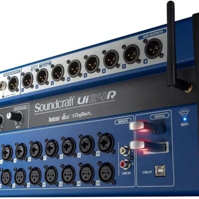 Soundcraft Ui24R 24-Channel Digital Mixer/Multitrack USB Recorder Bundle with Sony MDR-7506 Headphones and XLR Cable