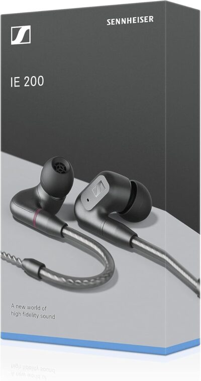 61Aa64Py94L. AC SL1500 Sennheiser Consumer Audio IE 200 In-Ear Audiophile Headphones – TrueResponse Transducers for Neutral Sound, Impactful Bass, Detachable Braided Cable with Flexible Ear Hooks – Black