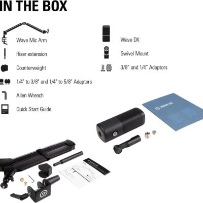Elgato Wave DX XLR Microphone, Speech Optimized, No Signal Booster Required, Reduces Unwanted Noise, Wide Acceptance Angle, Works With Any Audio Interface