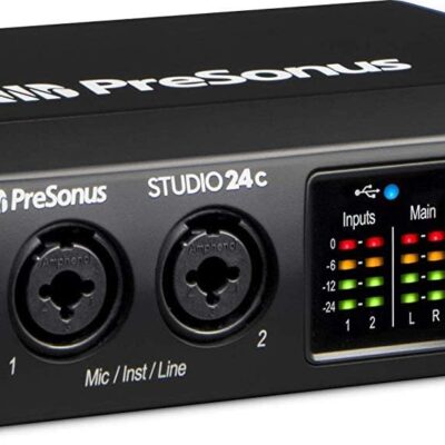 61AjBtDENL. AC SL1500 PreSonus Studio 24C 2×2, 192 kHz, USB-C Audio Interface, 2 Mic Pres-2 Line Outs + Mixing Headphone with Pair of EMB XLR Cable Bundle