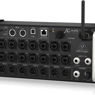 Behringer X AIR XR18 18-Channel, 12-Bus Digital Mixer for iPad/Android Tablets with 16 Programmable Midas Preamps, Integrated Wifi Module and Multi-Channel USB Audio Interface