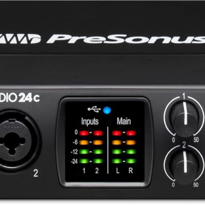 PreSonus Studio 24c 2×2, 192 kHz, USB Audio Interface with Studio One DAW Recording Software