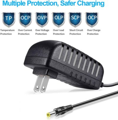 SoulBay 9V Power Supply Charger for Korg KA350 KA-350 Volca Bass FM Monologue Beats Keys Kick Sequencer Analog Rythm Synthesizer Kross 61 88 Keyboard Synth Machine Replacement AC Adapter, 6.56 FT