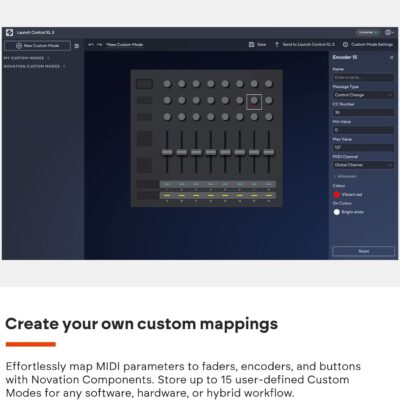 Novation Launch Control XL 3 – USB Powered, MIDI Control Surface and Mixer for DAW and Hardware Integration with 8 Faders, 24 Endless Encoders, 5-Pin MIDI I/O, and Music Software Bundle